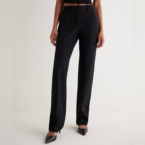 Express Editor Mid Rise Straight Pant Size 10 Regular Black